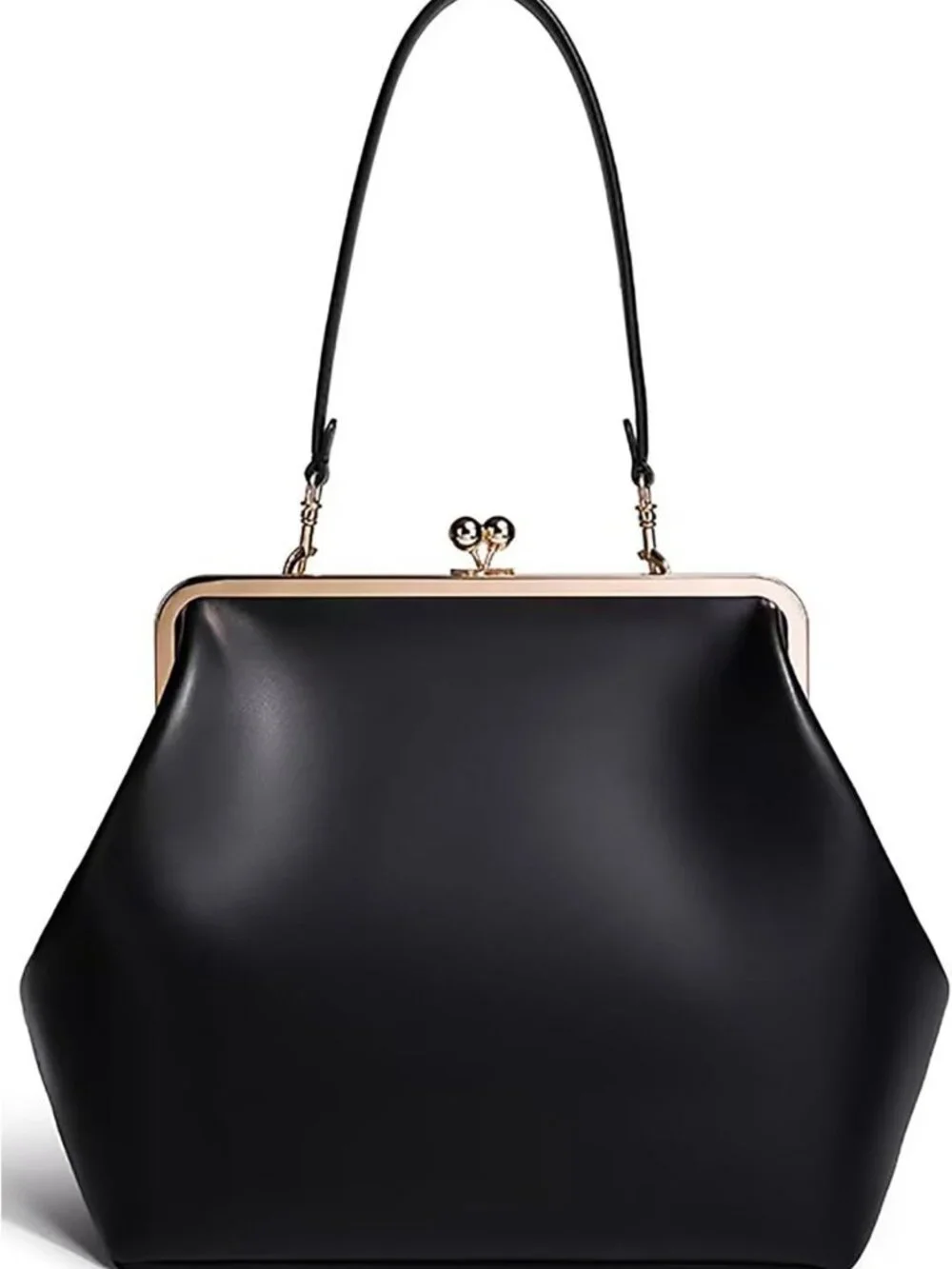 Chic Kiss Lock Tote Handbag | Stylish Underarm Shoulder Bag & Clutch Purse